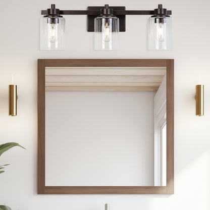 Vanity light 23-in 3-Light Oil-Rubbed Bronze Industrial Vanity Light