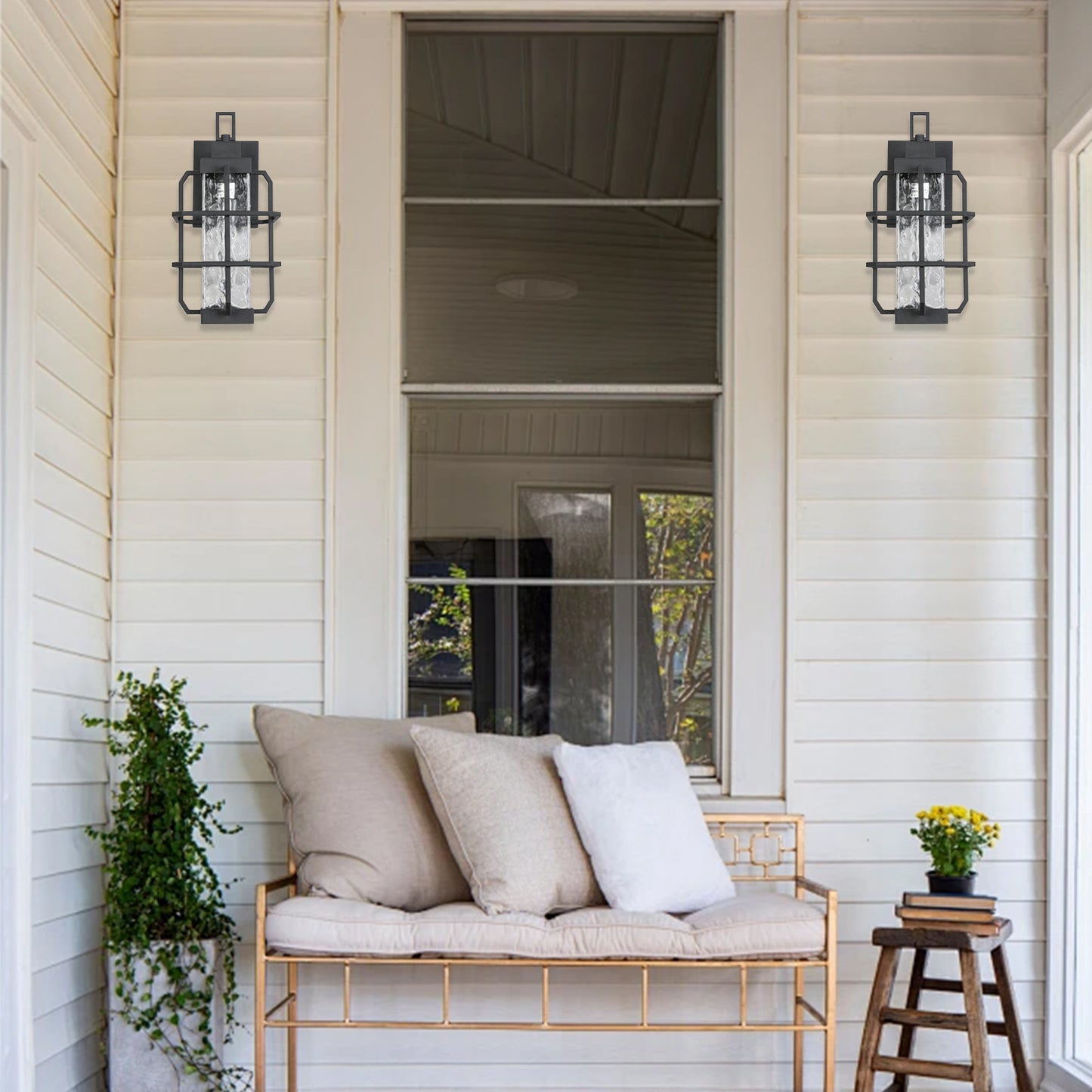 Outdoor Wall Light 1-Light 14.17-in H Matte Black Dusk to Dawn Led, Outdoor Wall Light