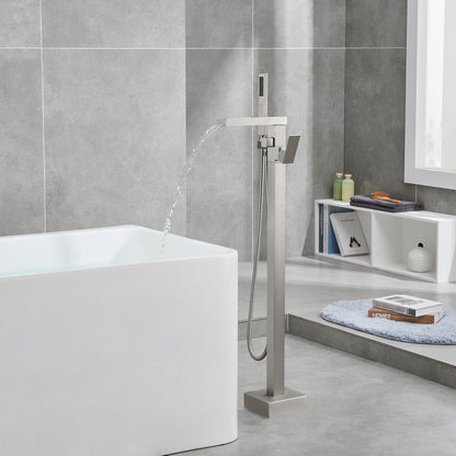 Single-Handle Free Standing Claw Foot Freestanding Tub Faucet with Handheld Shower in Chrome