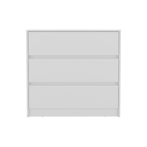 Three Drawer Dresser, Pull Out Mechanism-White