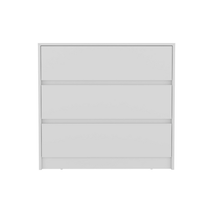 Three Drawer Dresser, Pull Out Mechanism-White