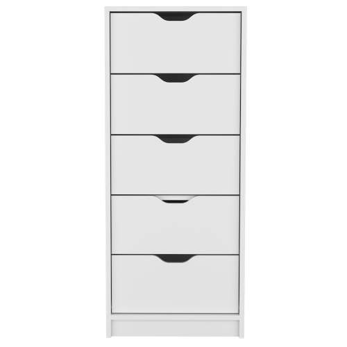 5 Drawers Tall Dresser, Pull Out System -White