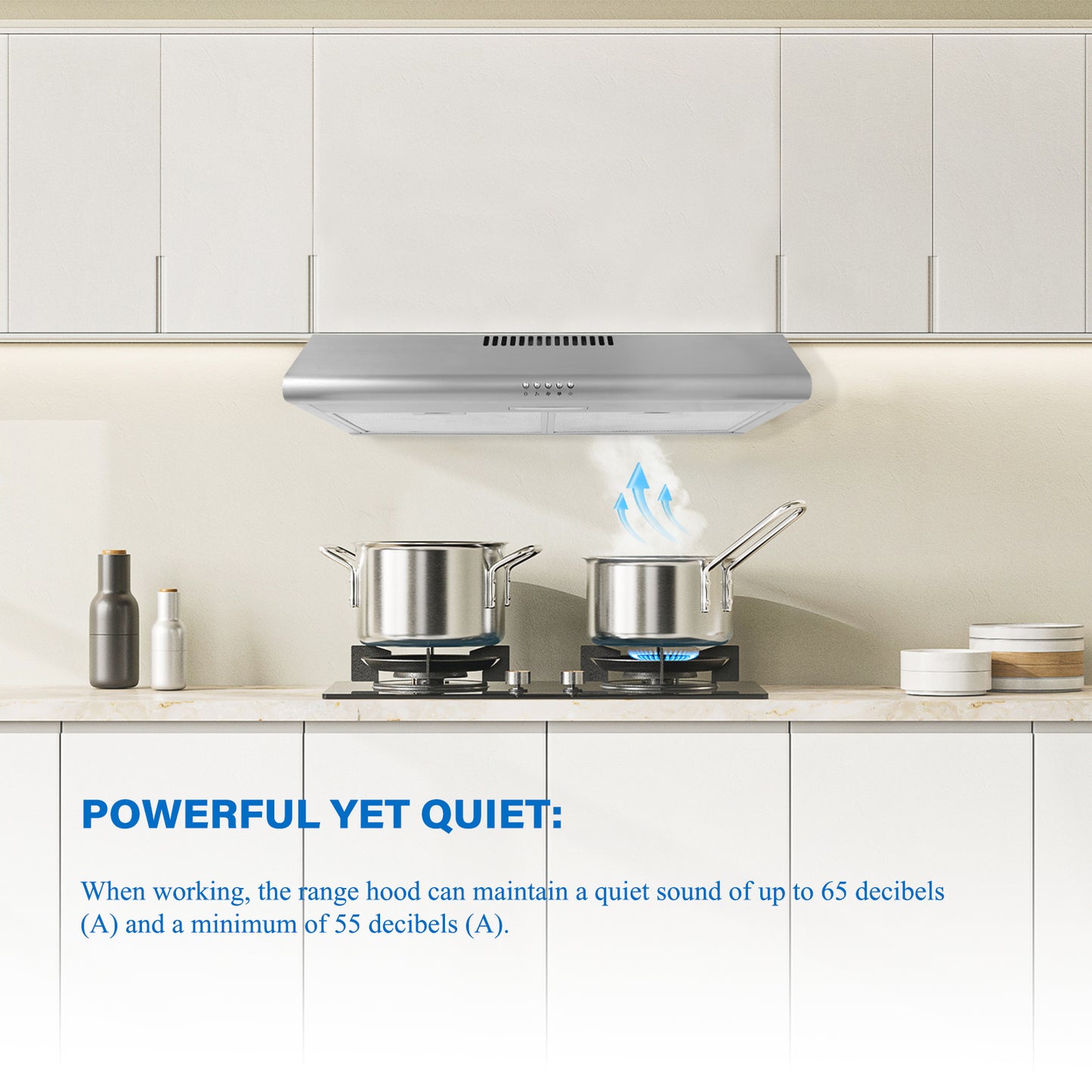 30-in 220-CFM Convertible Silver Under Cabinet Range Hoods Undercabinet Mount