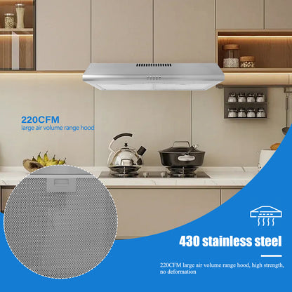 30-in 220-CFM Convertible Silver Under Cabinet Range Hoods Undercabinet Mount