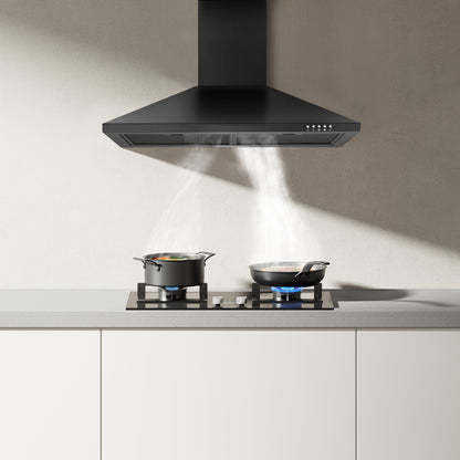 30-in 450-CFM Convertible Black Wall Mount Range Hoods