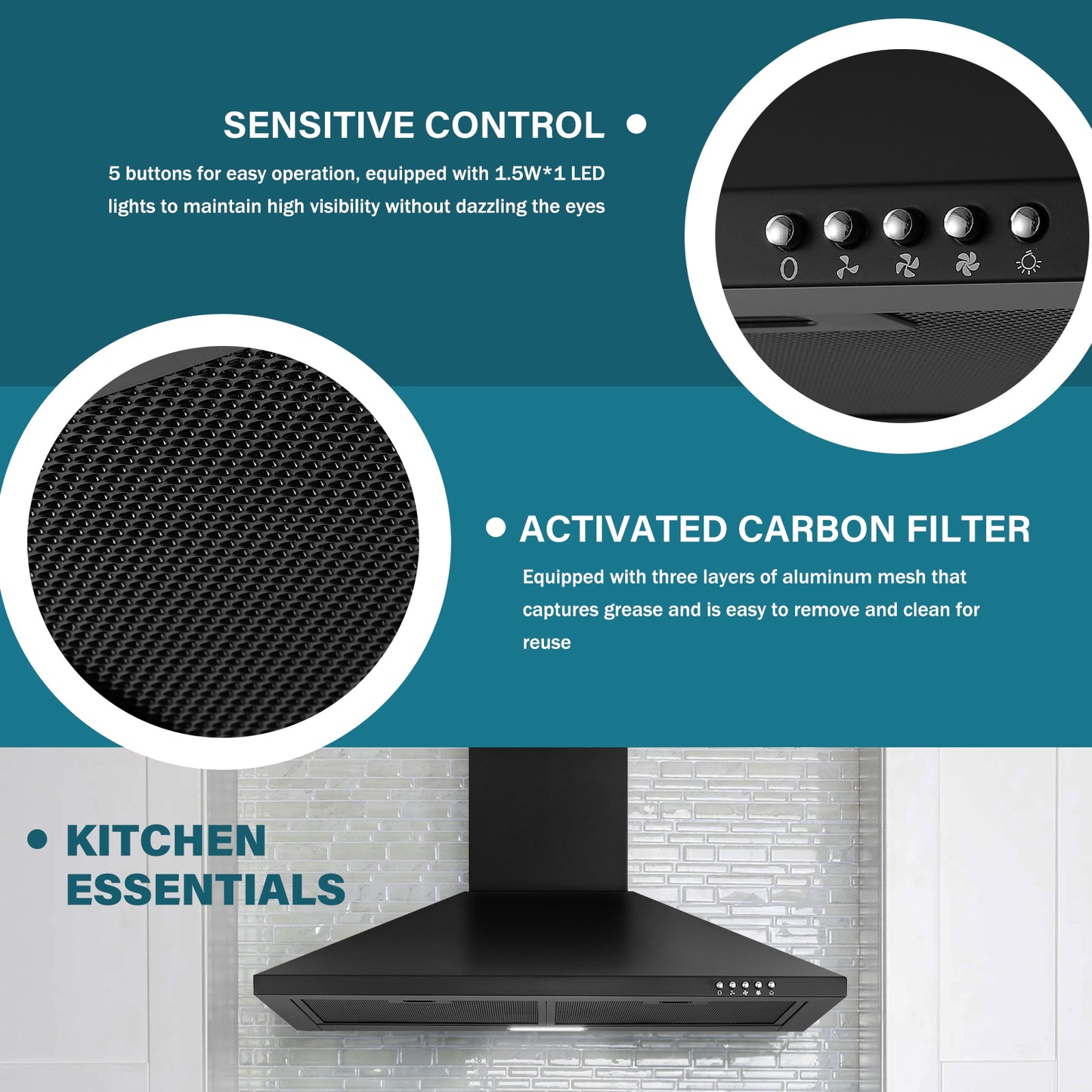 30-in 450-CFM Convertible Black Wall Mount Range Hoods