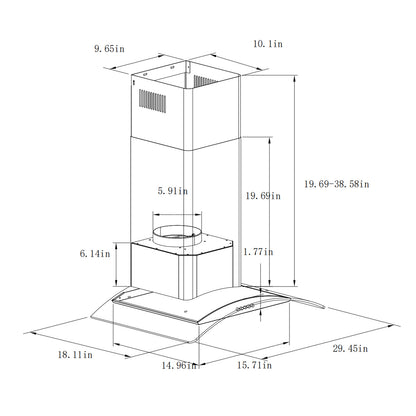 30-In 450-Cfm Ducted Silver Wall Mount Range Hoods With Charcoal Filter