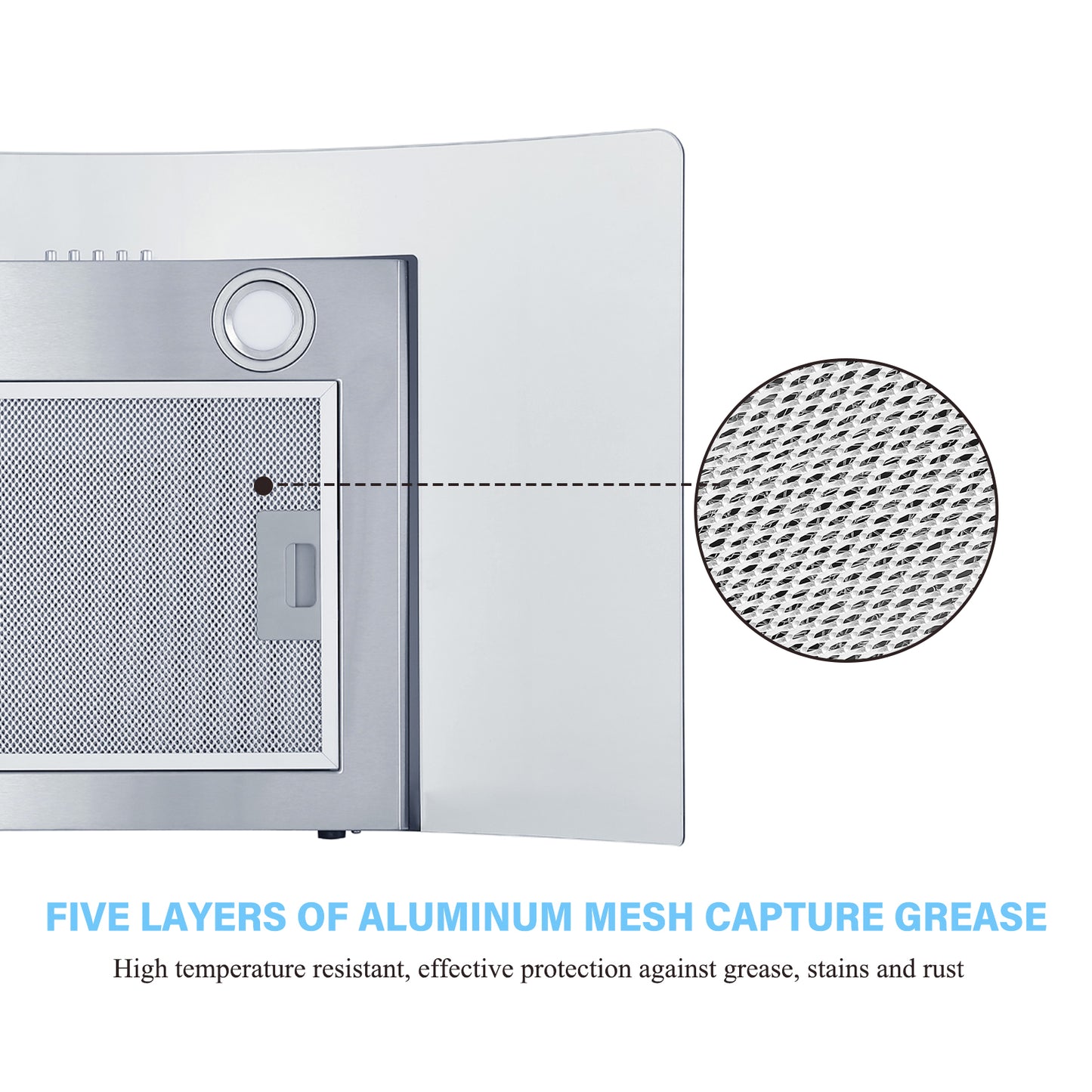 30-In 450-Cfm Ducted Silver Wall Mount Range Hoods With Charcoal Filter