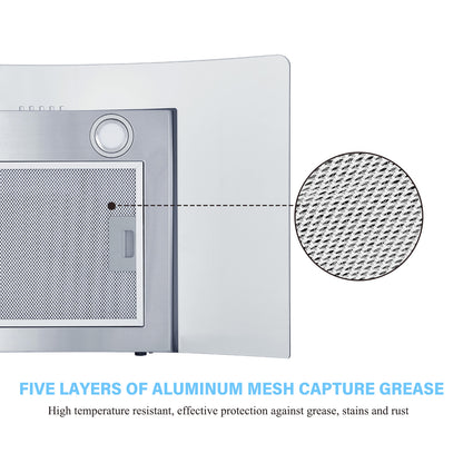 30-In 450-Cfm Ducted Silver Wall Mount Range Hoods With Charcoal Filter