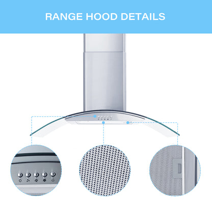 30-In 450-Cfm Ducted Silver Wall Mount Range Hoods With Charcoal Filter