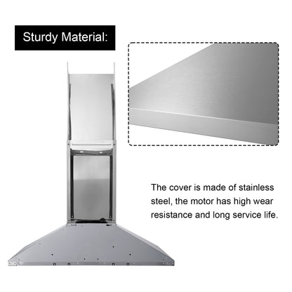 Three-Speed Range Hood 30 Inch Wall Mounted Range Hoods, Convertible Duct/Ductless Kitchen Hood, Max 450 Cfm, Black, Stainless Steel, Aluminum Filters, Led Light, Button Control Vent Hood (Silver)