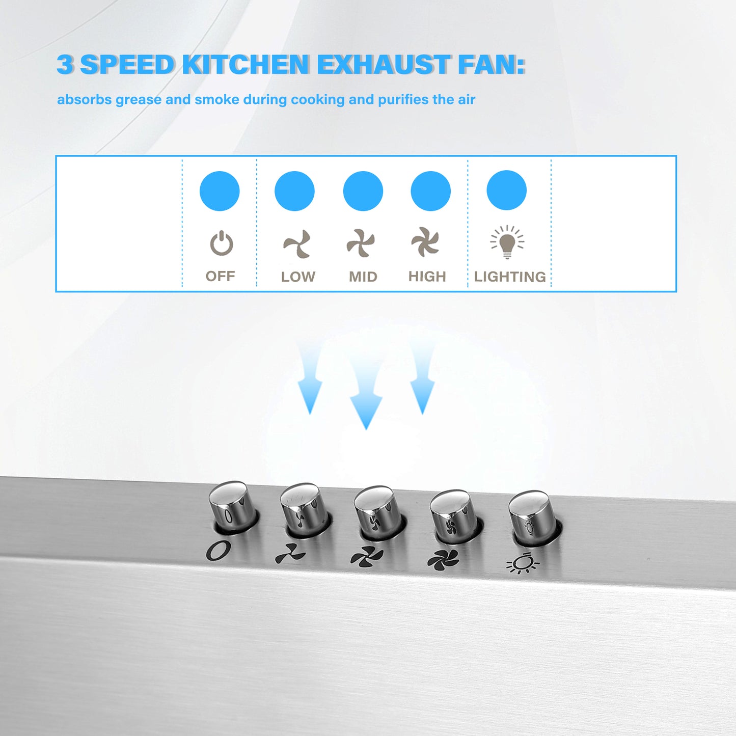 Stainless Steel 700 CFM Ducted (Vented) Wall Range Hood with Baffle Filter