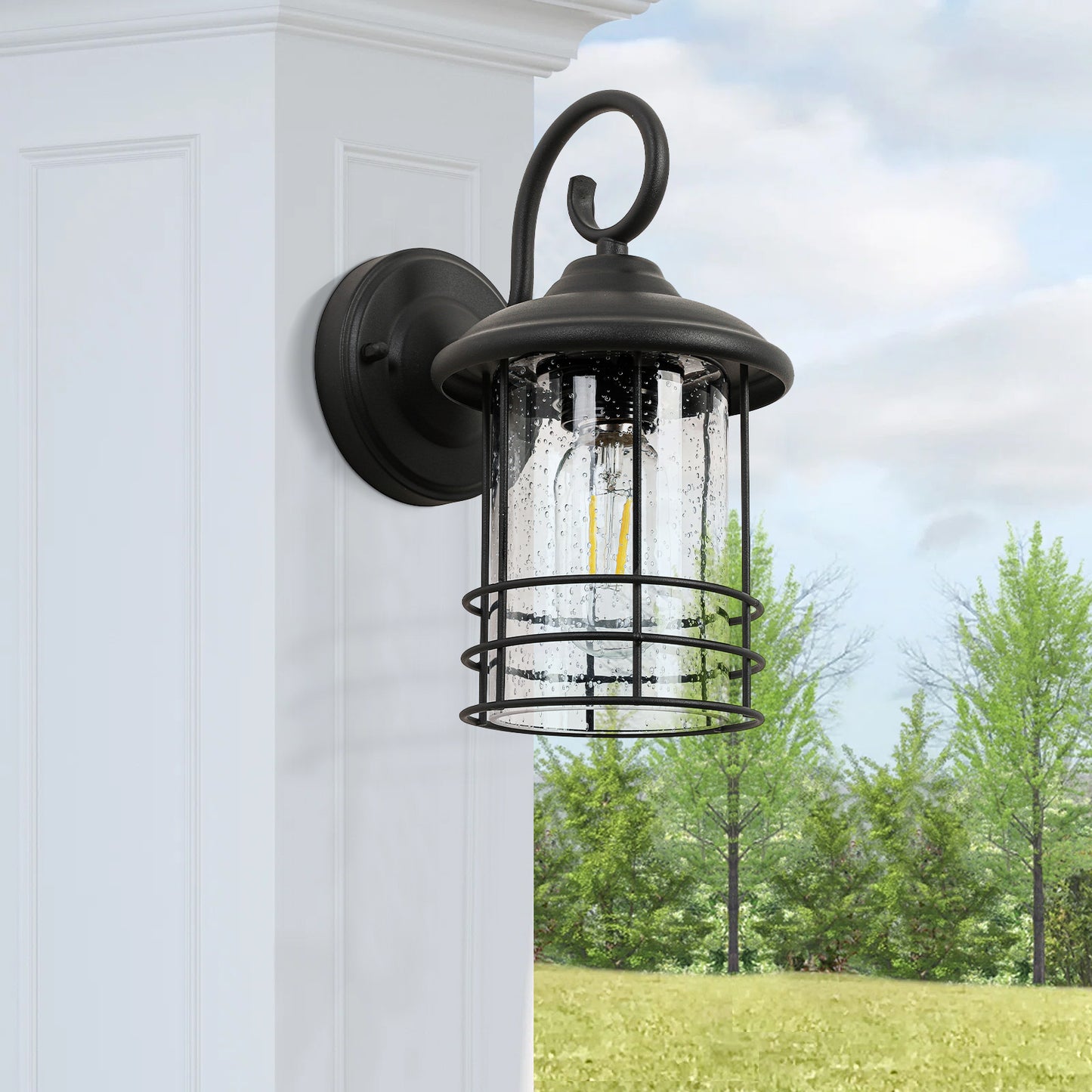 1 Waterproof Outdoor Wall Light, Outdoor Wall Light, Matte Black
