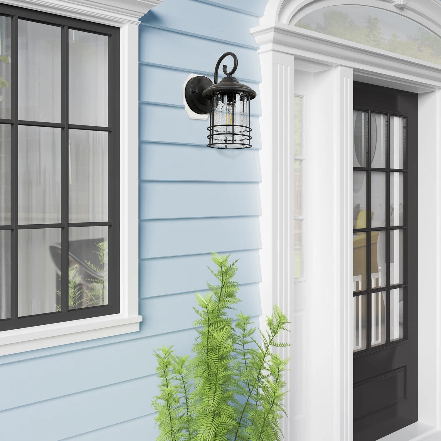 1 Waterproof Outdoor Wall Light, Outdoor Wall Light, Matte Black