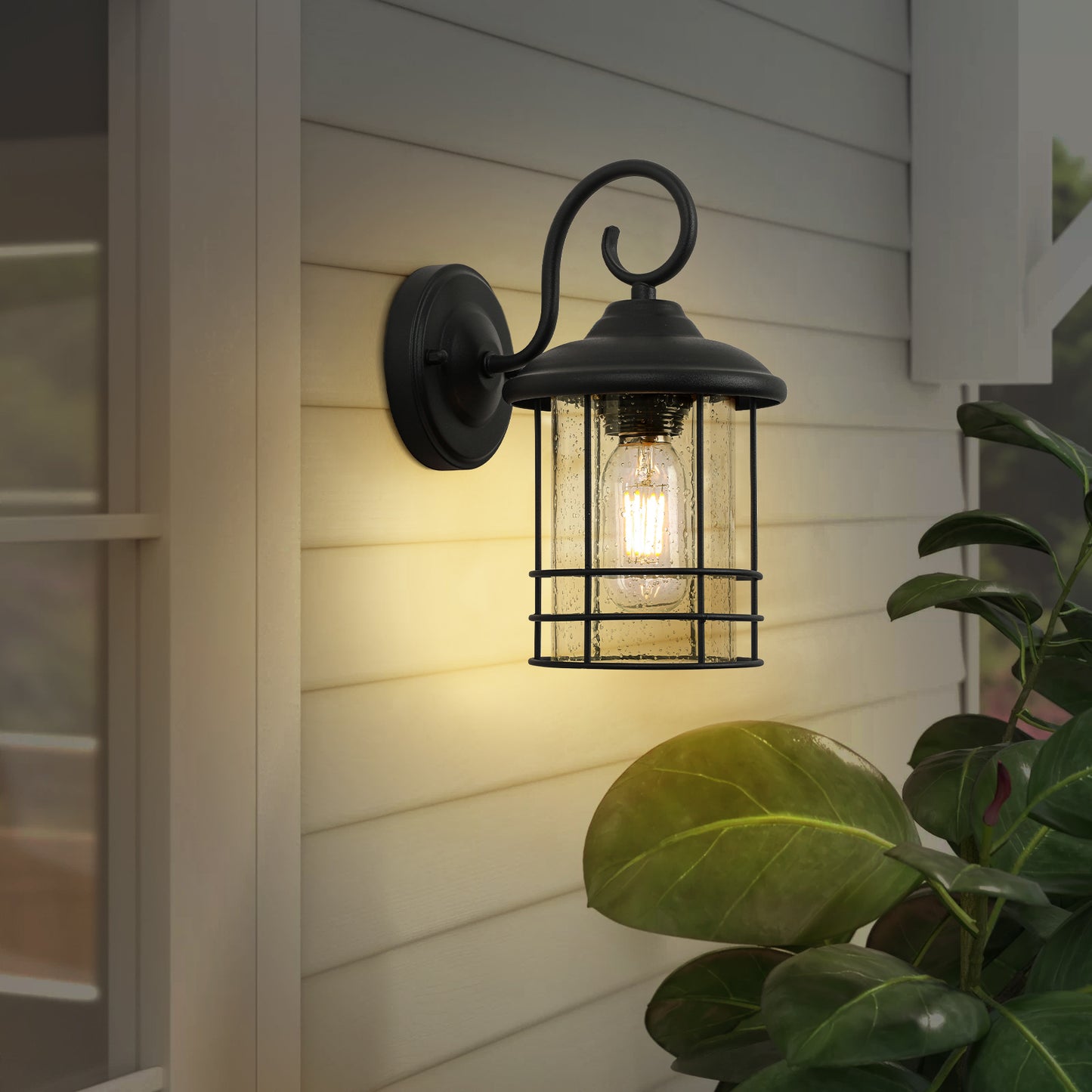 1 Waterproof Outdoor Wall Light, Outdoor Wall Light, Matte Black