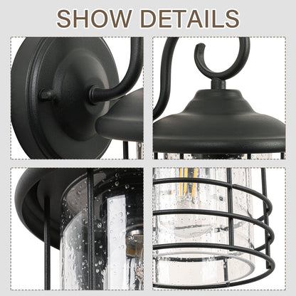 1 Waterproof Outdoor Wall Light, Outdoor Wall Light, Matte Black