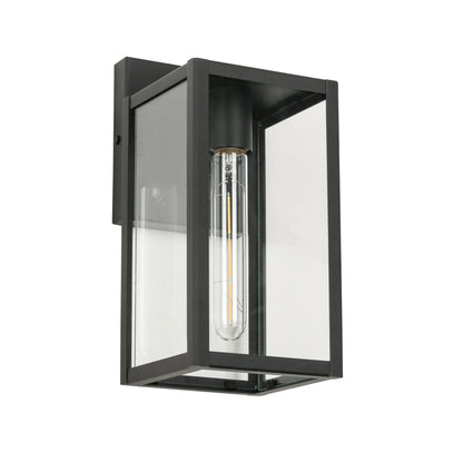 Black Not Motion Sensing Outdoor Hardwired Wall Lantern Sconce with No Bulbs Included
