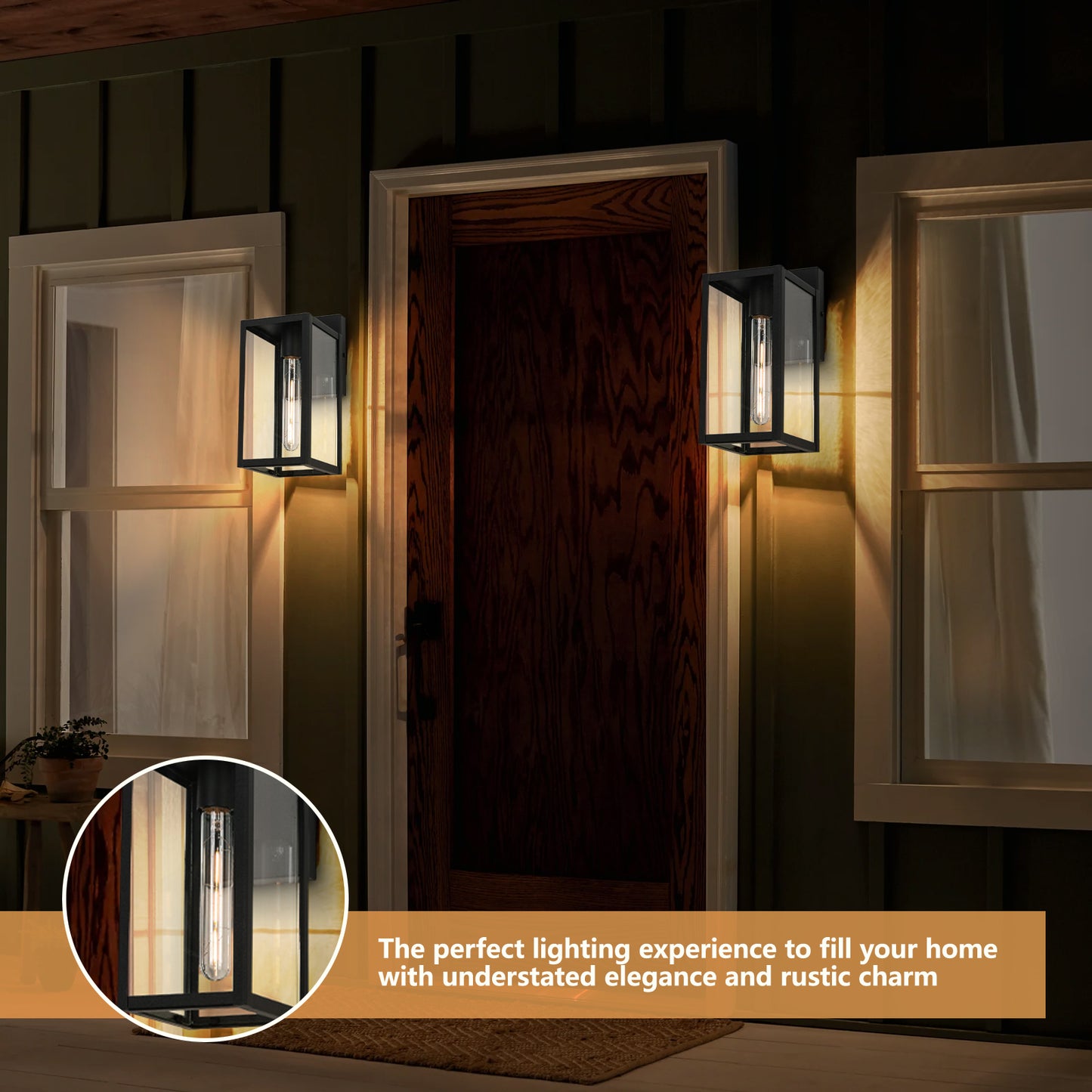 Black Not Motion Sensing Outdoor Hardwired Wall Lantern Sconce with No Bulbs Included