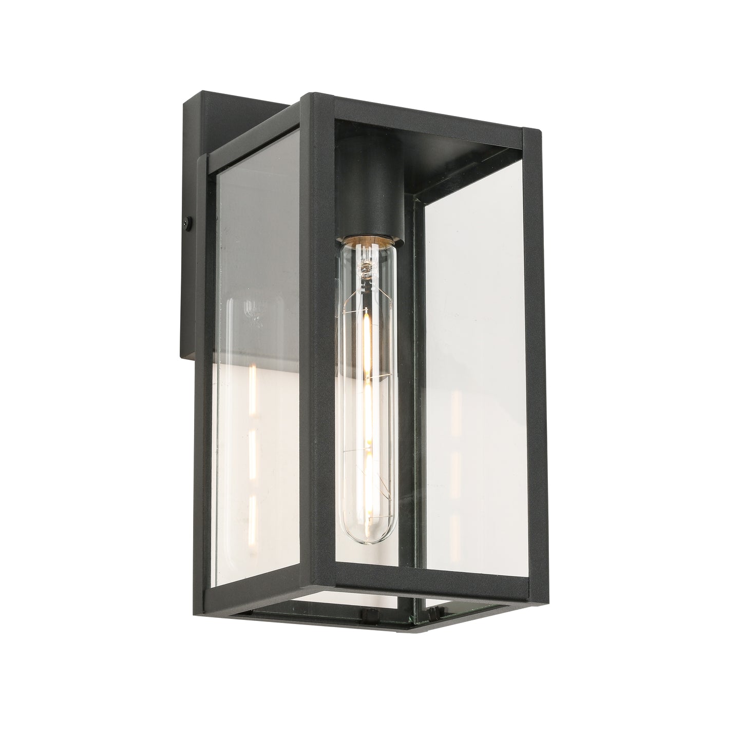 Black Not Motion Sensing Outdoor Hardwired Wall Lantern Sconce with No Bulbs Included