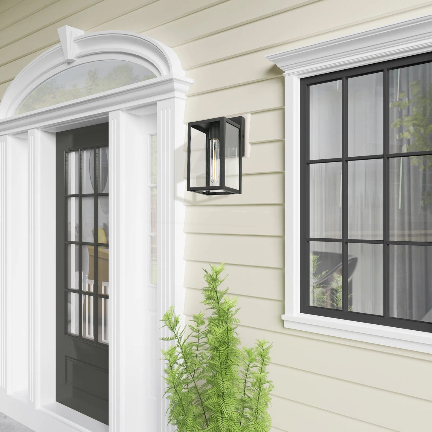 Black Not Motion Sensing Outdoor Hardwired Wall Lantern Sconce with No Bulbs Included