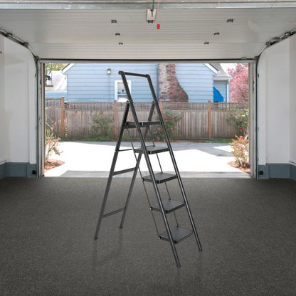 5-Step Aluminum Folding Step Stool Ladder 330 lbs. Load Capacity Type IA Duty Rating (5.54 ft. Reach Height), Black