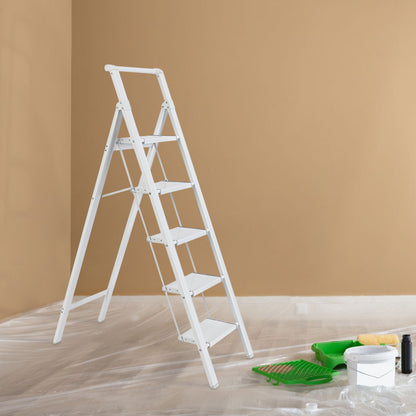 5-Step Aluminum Alloy Folding Step Stool Ladder 330 lbs. LoadCapacity Type lA Duty Rating (5.54 ft. Reach Height)