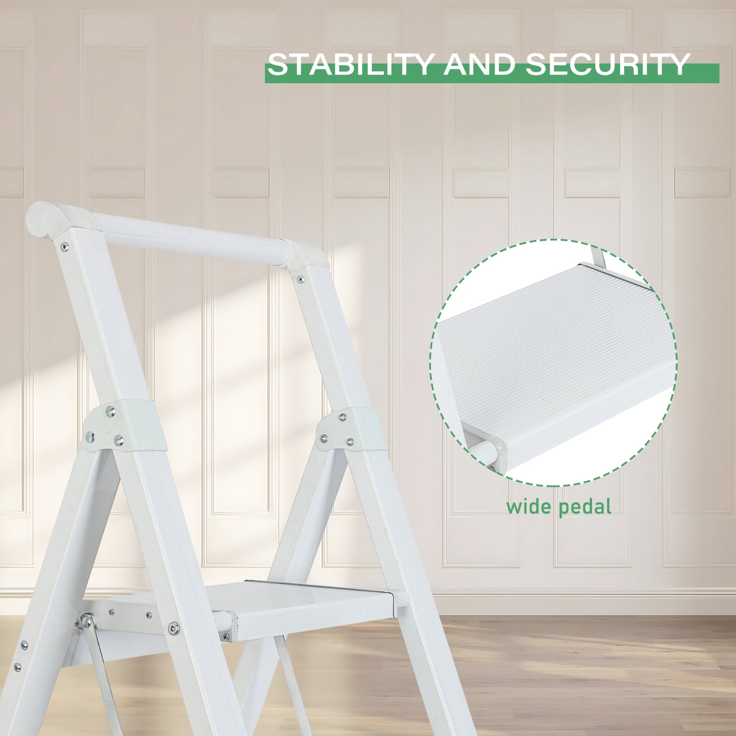 6-Step Aluminum Folding Step Stool Ladder 330 lbs. Load Capacity Type IA Duty Rating (5.57 ft. Reach Height), White