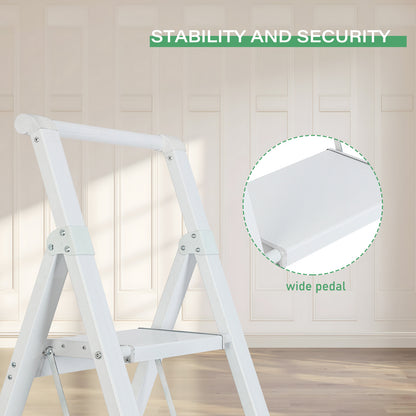 6-Step Aluminum Folding Step Stool Ladder 330 lbs. Load Capacity Type IA Duty Rating (5.57 ft. Reach Height), White