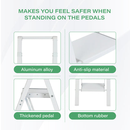 6-Step Aluminum Folding Step Stool Ladder 330 lbs. Load Capacity Type IA Duty Rating (5.57 ft. Reach Height), White