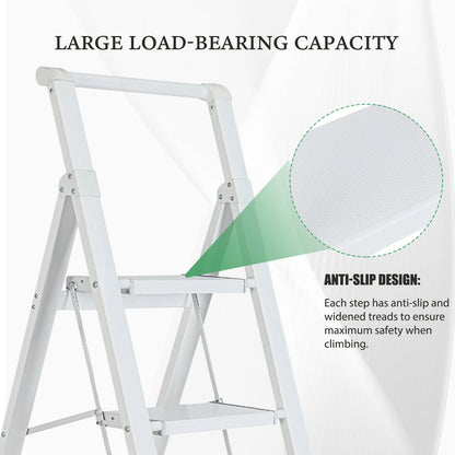 6-Step Aluminum Folding Step Stool Ladder 330 lbs. Load Capacity Type IA Duty Rating (5.57 ft. Reach Height), White