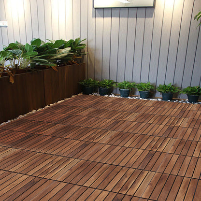 12" L x 12" W Solid Wood Interlocking Deck Tile（pack of 10)