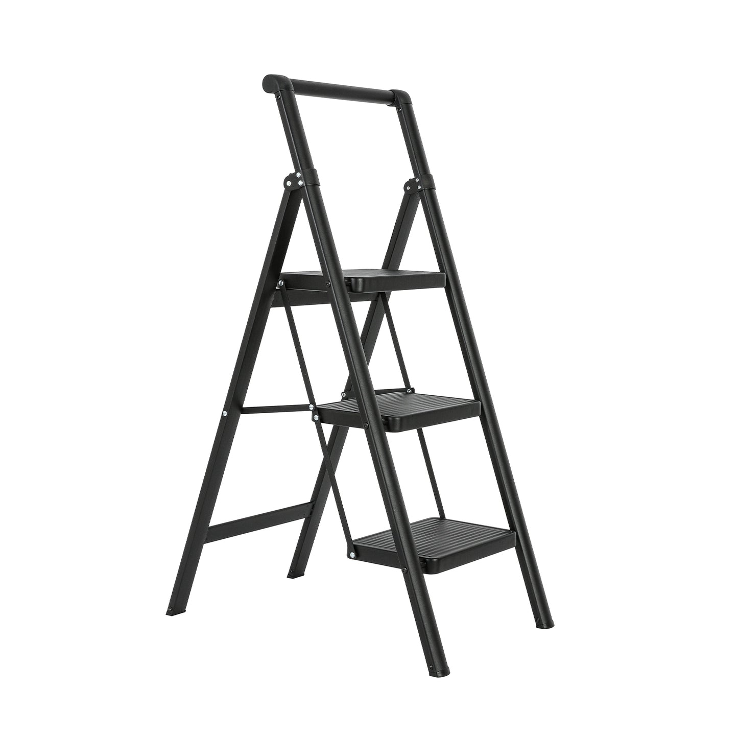 3 Aluminum Step Ladder, 3 Step Stool Folding Step Stool with Handrails, Sturdy Step Stool for Adult, Gorilla Ladders 500LBS Capacity Sturdy& Portable Ladder for Home Kitchen Library Office