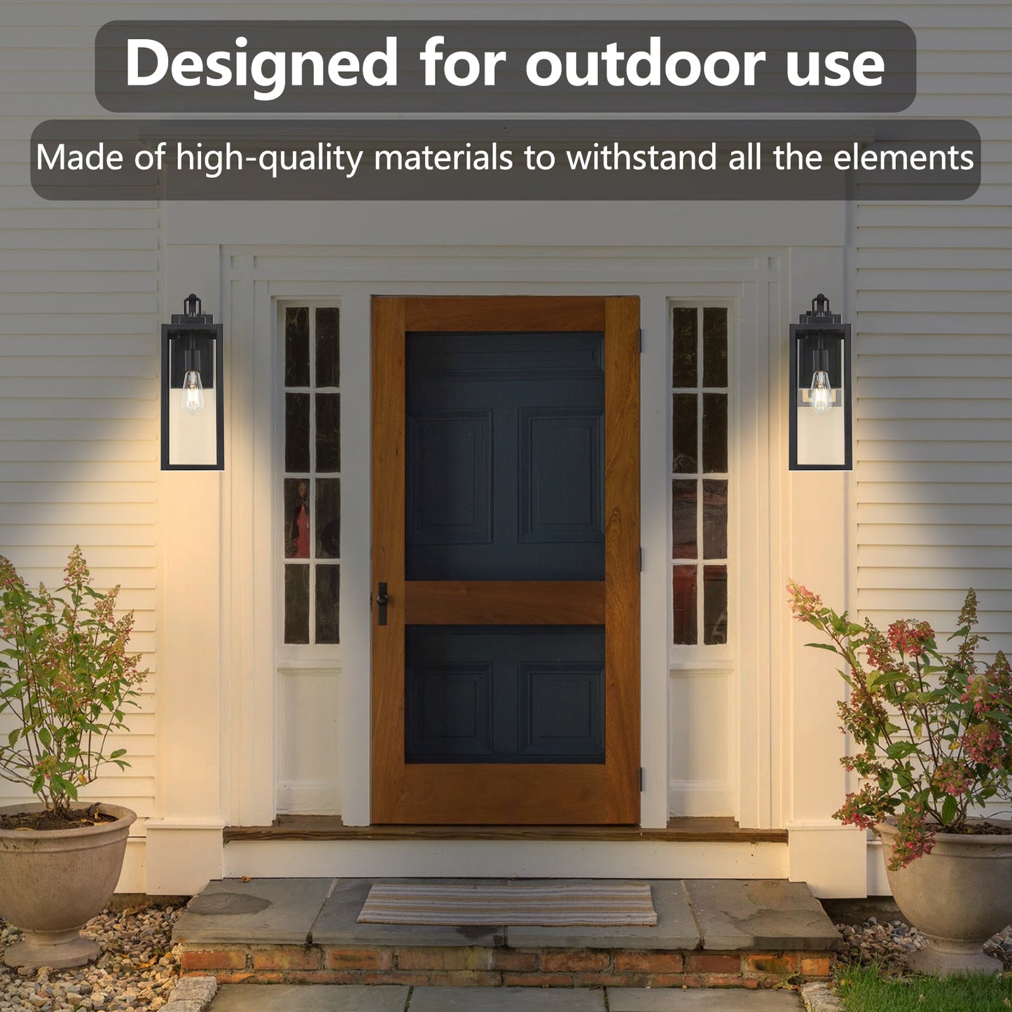 1-Light Matte Black Aluminum not Motion Sensing Outdoor Hardwired Wall Sconce with No Bulb Included