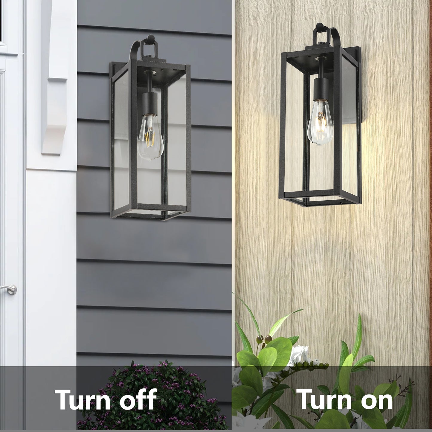 1-Light Matte Black Aluminum not Motion Sensing Outdoor Hardwired Wall Sconce with No Bulb Included