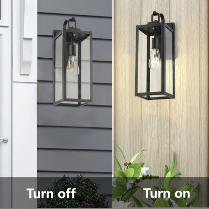 1-Light Matte Black Aluminum not Motion Sensing Outdoor Hardwired Wall Sconce with No Bulb Included