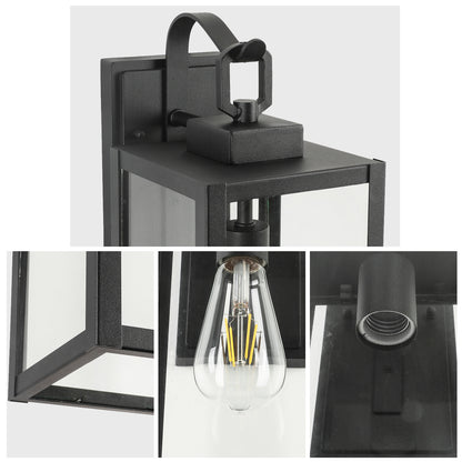 1-Light Matte Black Aluminum not Motion Sensing Outdoor Hardwired Wall Sconce with No Bulb Included