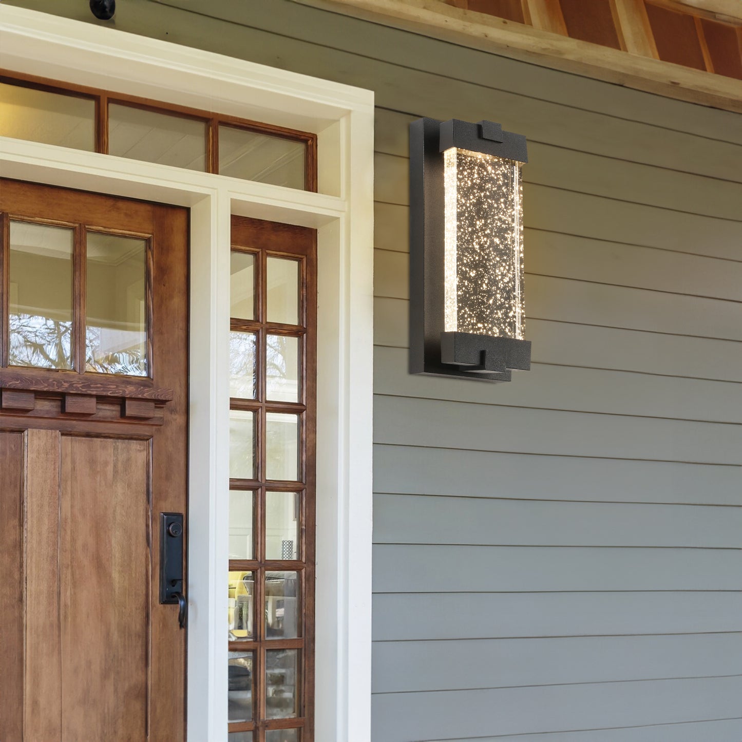 1-Light Matte Black not Motion Sensing LED Outdoor Hardwired Wall Lantern Sconce with No Bulbs Included