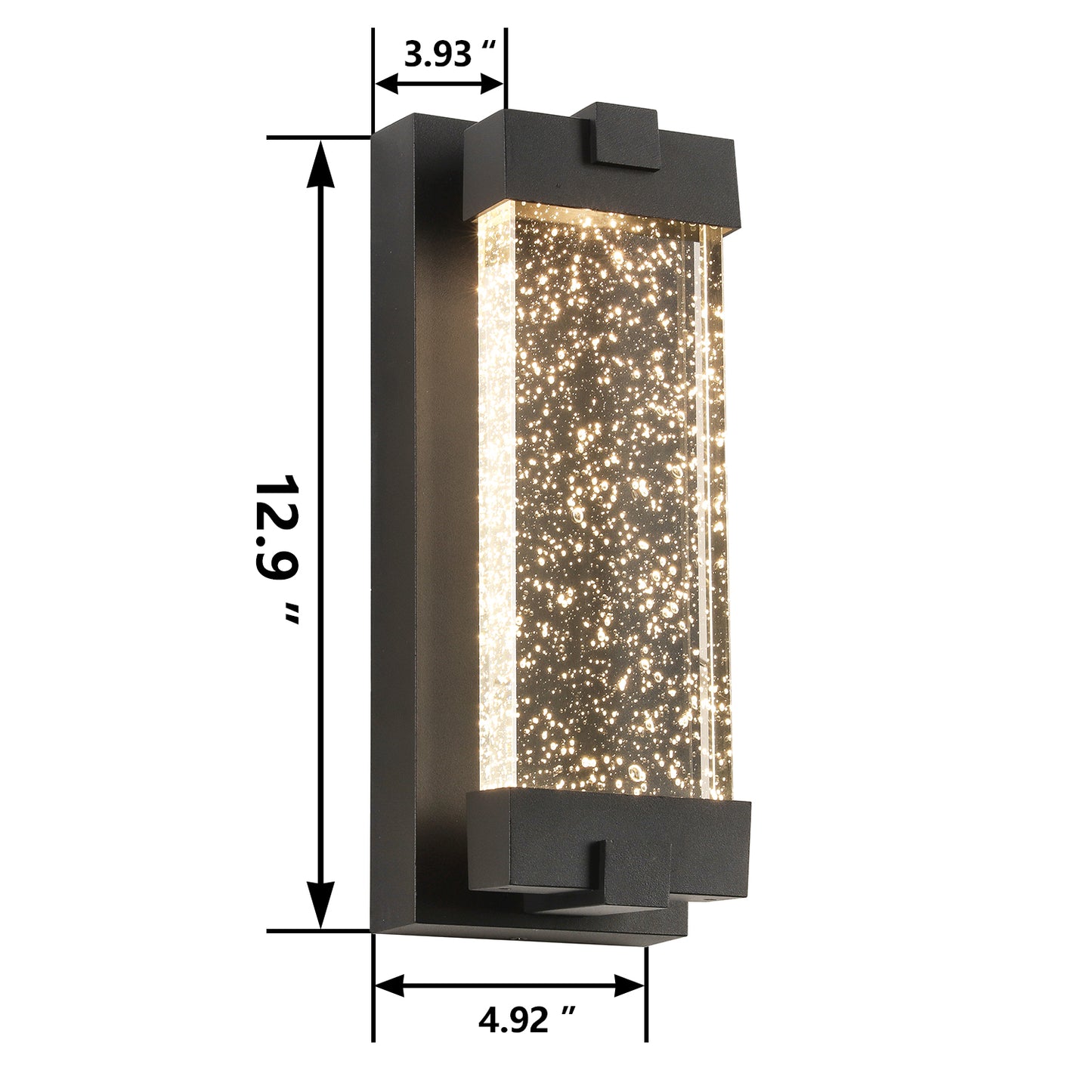 1-Light Matte Black not Motion Sensing LED Outdoor Hardwired Wall Lantern Sconce with No Bulbs Included