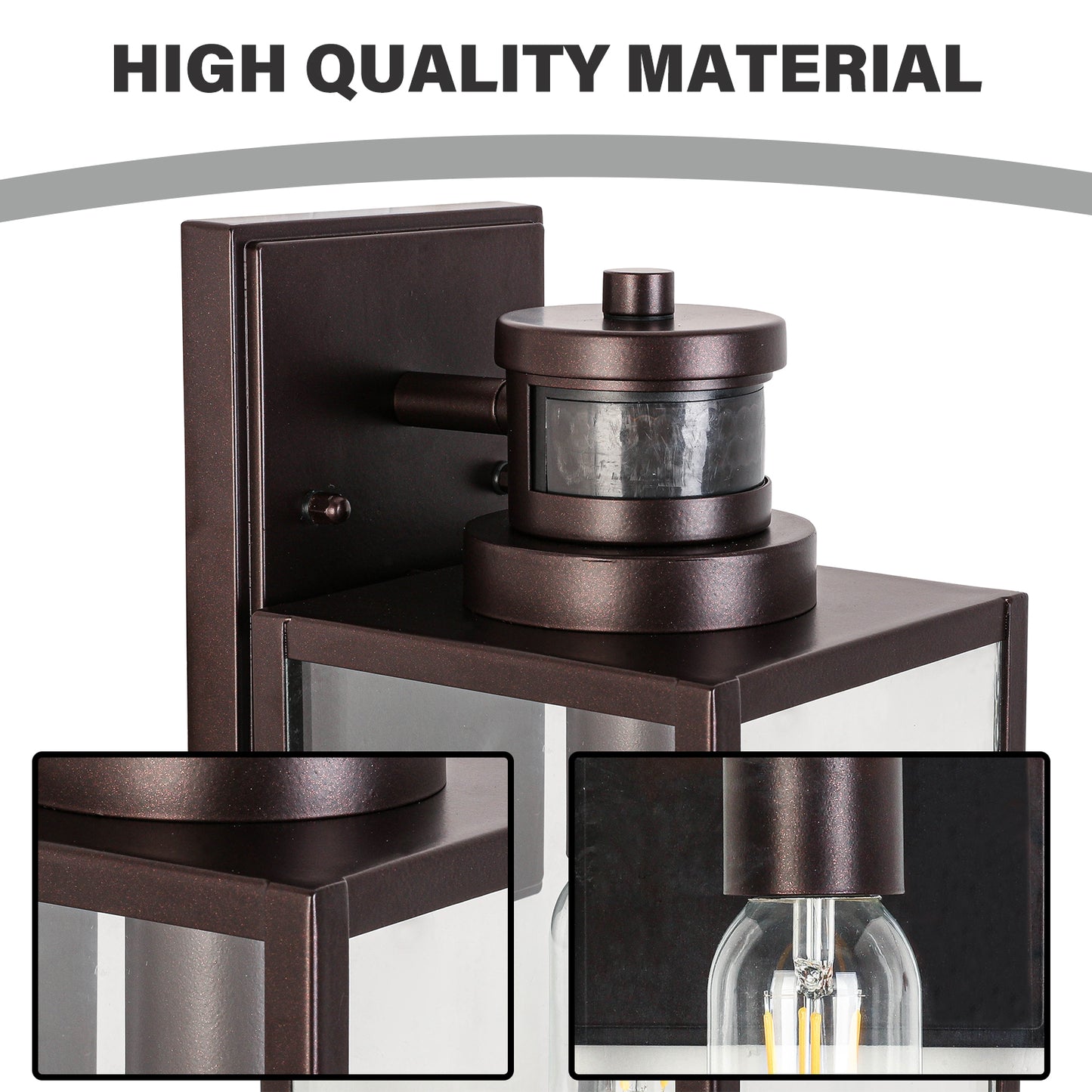 Ourdoor Wall Lights 1-Light 12.56-in H Oil-Rubbed Bronze Motion Sensor Led, Outdoor Wall Light
