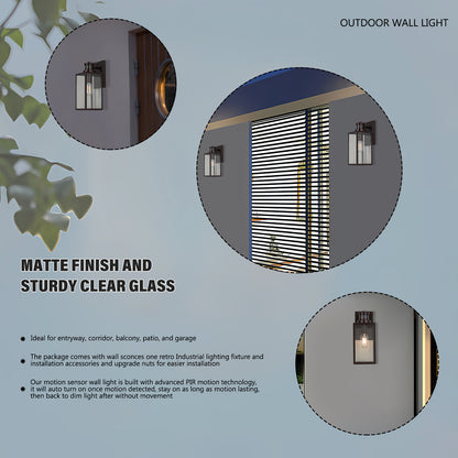 Ourdoor Wall Lights 1-Light 12.56-in H Oil-Rubbed Bronze Motion Sensor Led, Outdoor Wall Light