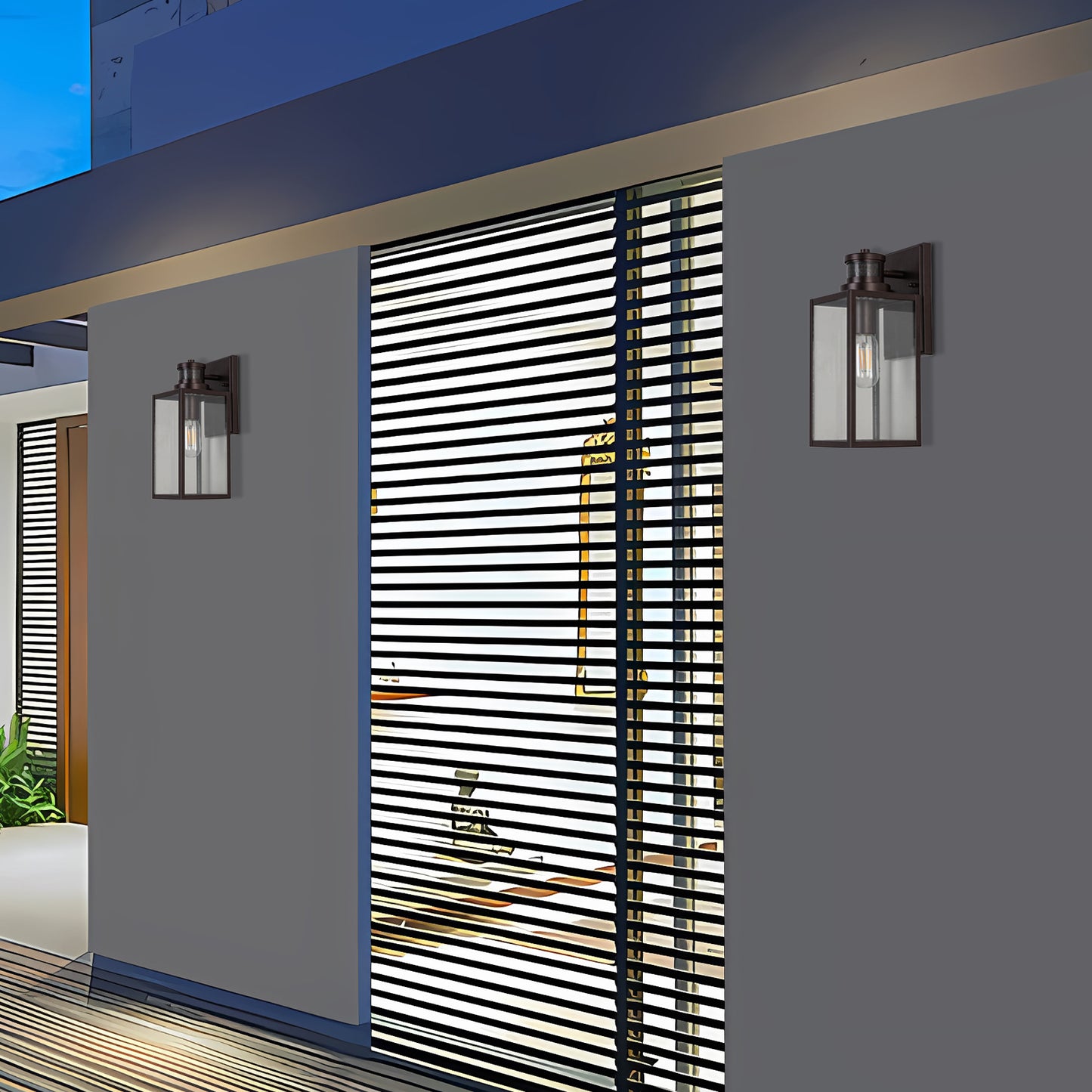Ourdoor Wall Lights 1-Light 12.56-in H Oil-Rubbed Bronze Motion Sensor Led, Outdoor Wall Light