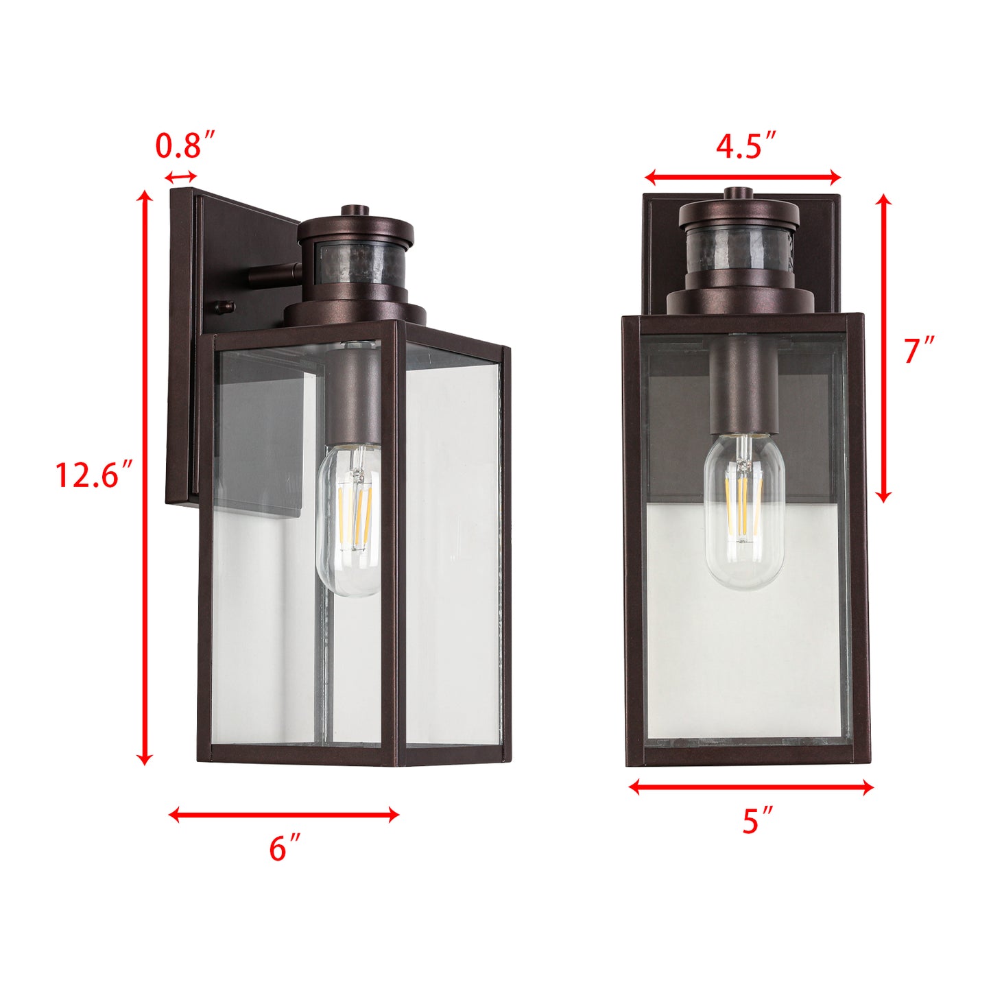 Ourdoor Wall Lights 1-Light 12.56-in H Oil-Rubbed Bronze Motion Sensor Led, Outdoor Wall Light