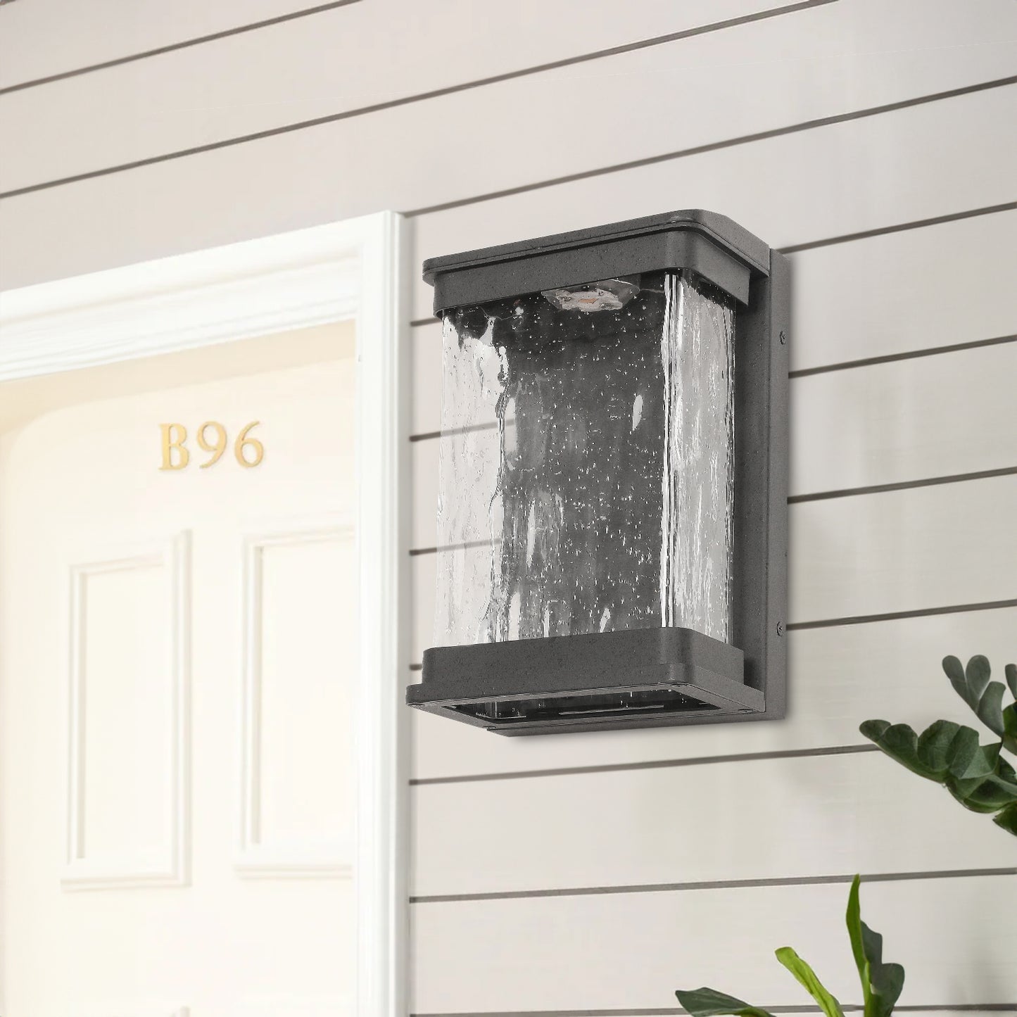 1-Light spotted black Not Motion Sensing LED Outdoor Hardwired Wall Lantern Sconce with No Bulbs Included