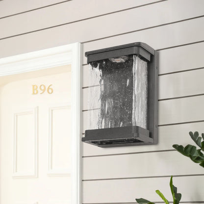 1-Light spotted black Not Motion Sensing LED Outdoor Hardwired Wall Lantern Sconce with No Bulbs Included