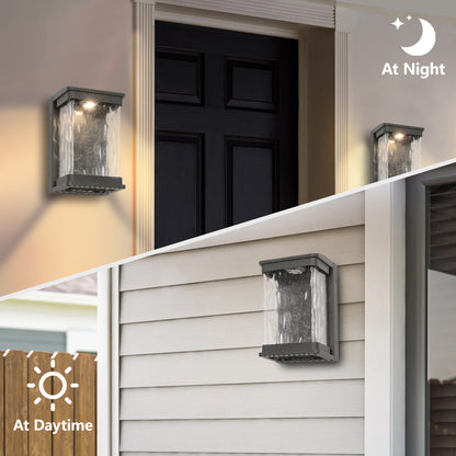 1-Light spotted black Not Motion Sensing LED Outdoor Hardwired Wall Lantern Sconce with No Bulbs Included