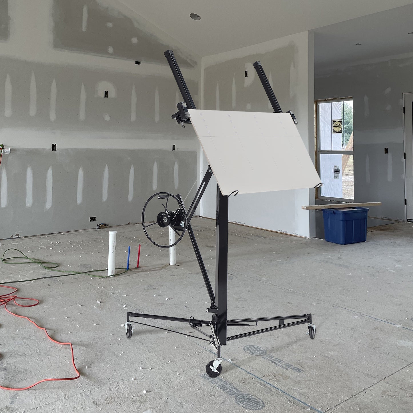 11 ft. Drywall Panel Hoist Jack Lifter Drywall Lift Panel Lift in Black