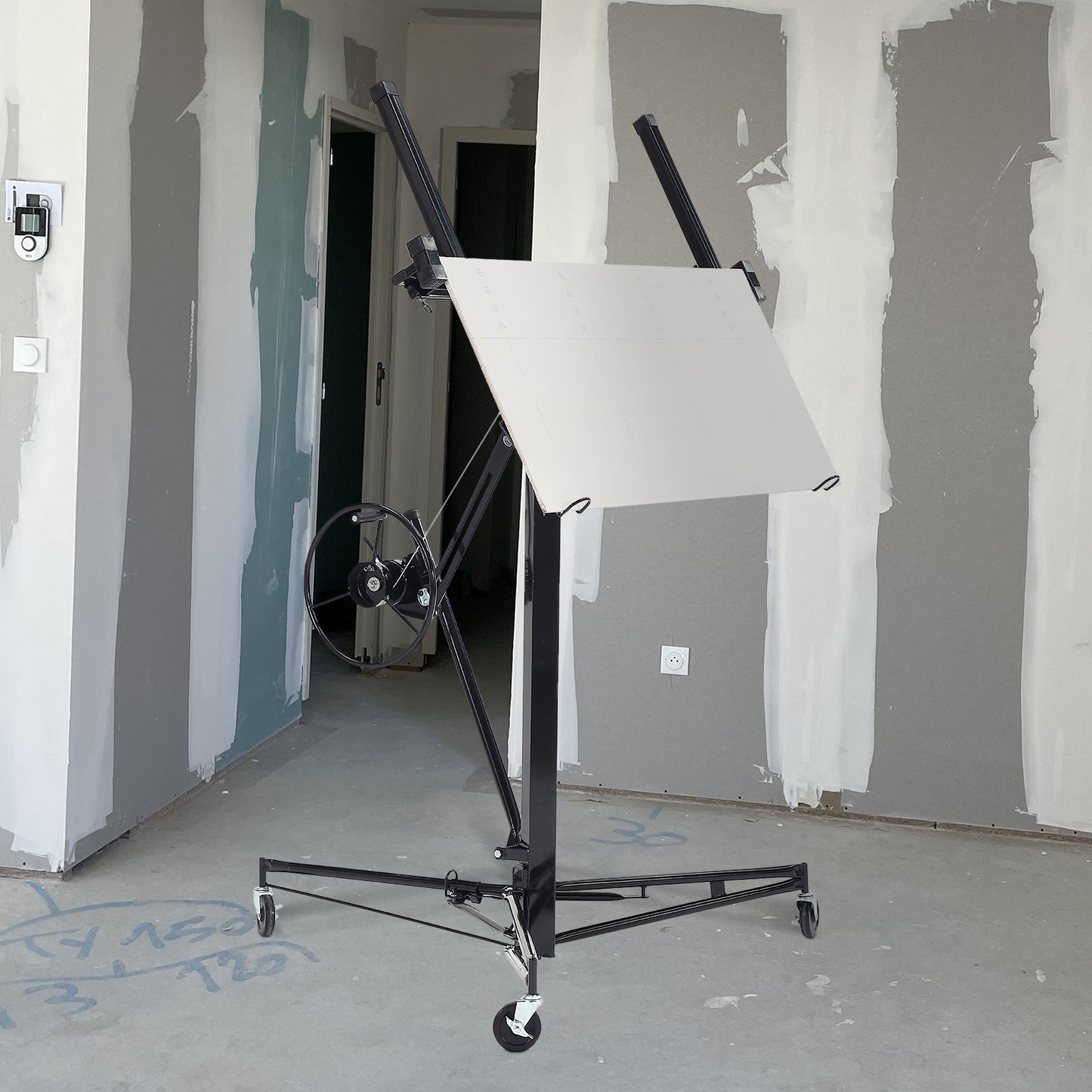 11 ft. Drywall Panel Hoist Jack Lifter Drywall Lift Panel Lift in Black