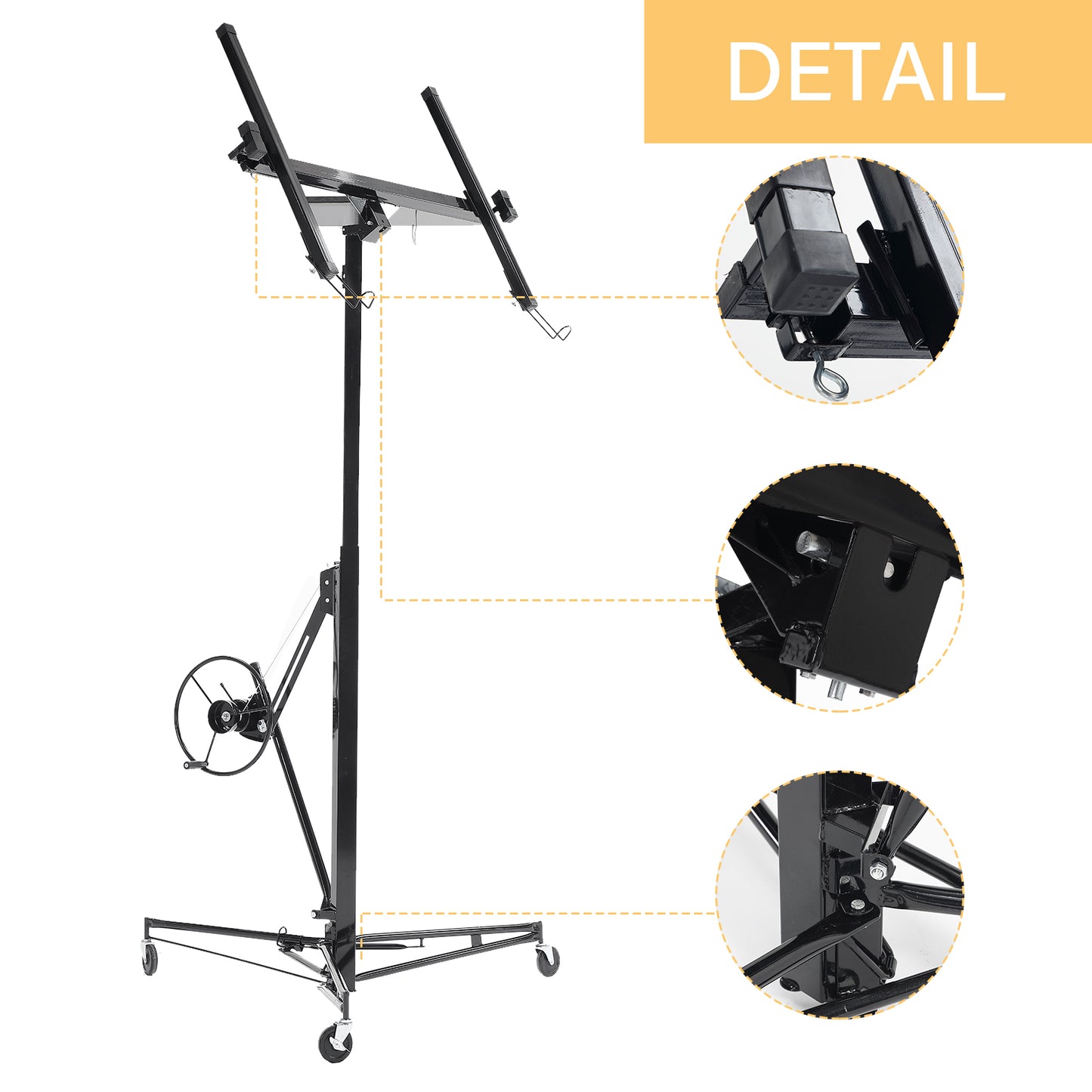 11 ft. Drywall Panel Hoist Jack Lifter Drywall Lift Panel Lift in Black