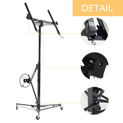11 ft. Drywall Panel Hoist Jack Lifter Drywall Lift Panel Lift in Black