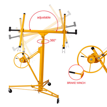 11 ft. Drywall Panel Hoist Jack Lifter Drywall Lift Panel Lift in Yellow